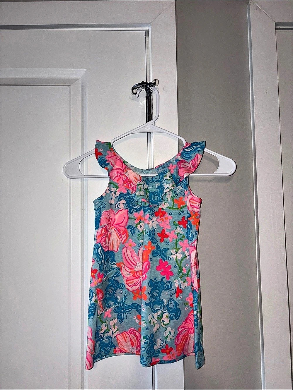 Lilly Pulitzer Floral Mini Dress in Blue & Pink Size XS Like New
